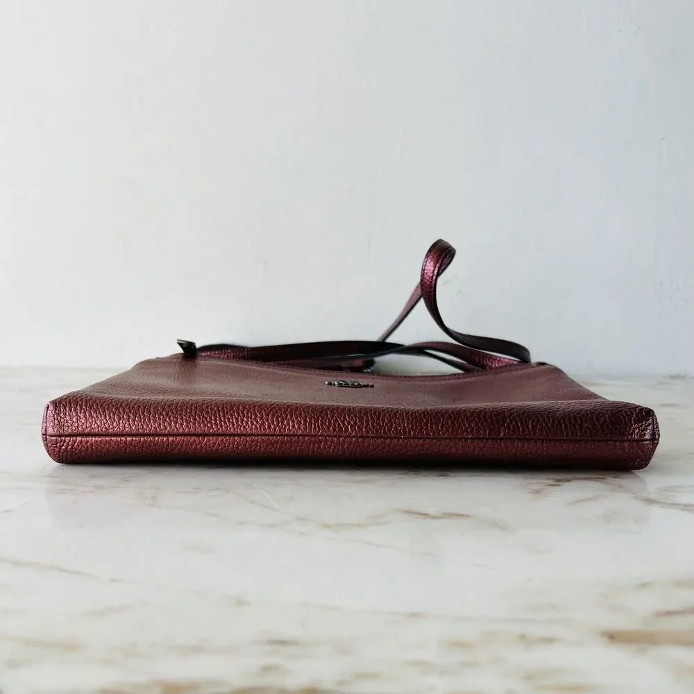 COACH Metallic Cherry Leather Multiple Journal Pop Out Pouch Crossbody Bag